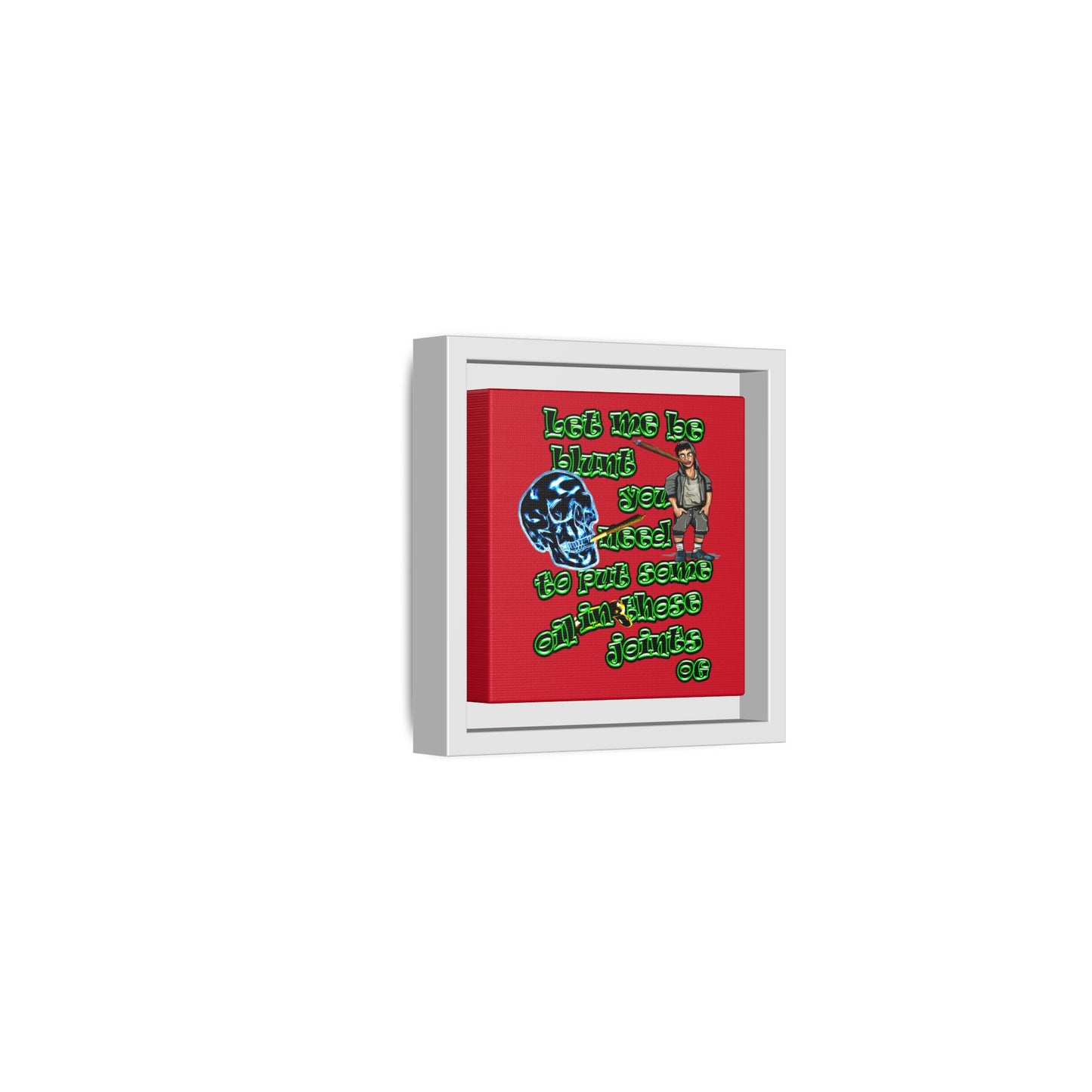 og - framed canvas art (dark red)