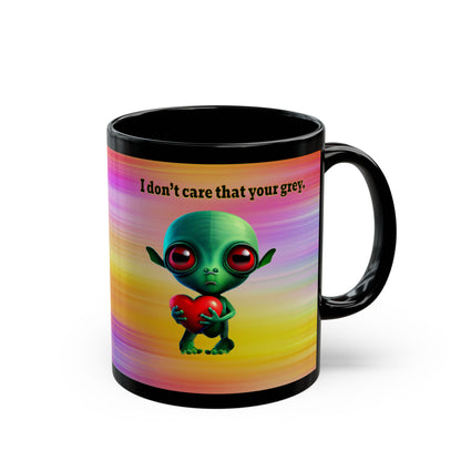 I don't care that your grey - Black Mug (color blur)