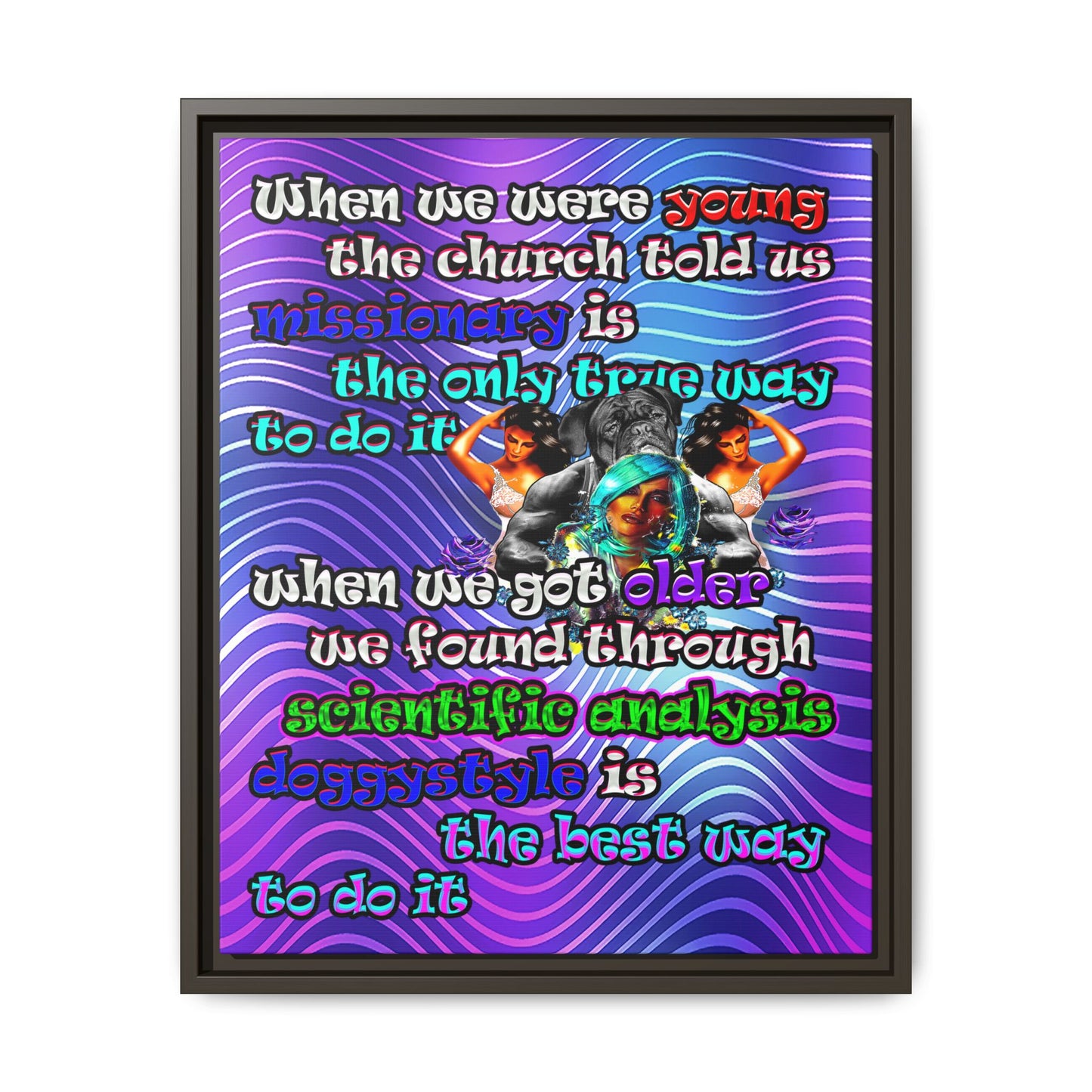 doggystyle - framed canvas art (purple wave)