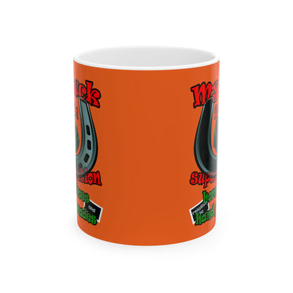 my luck - White Mug (orange)