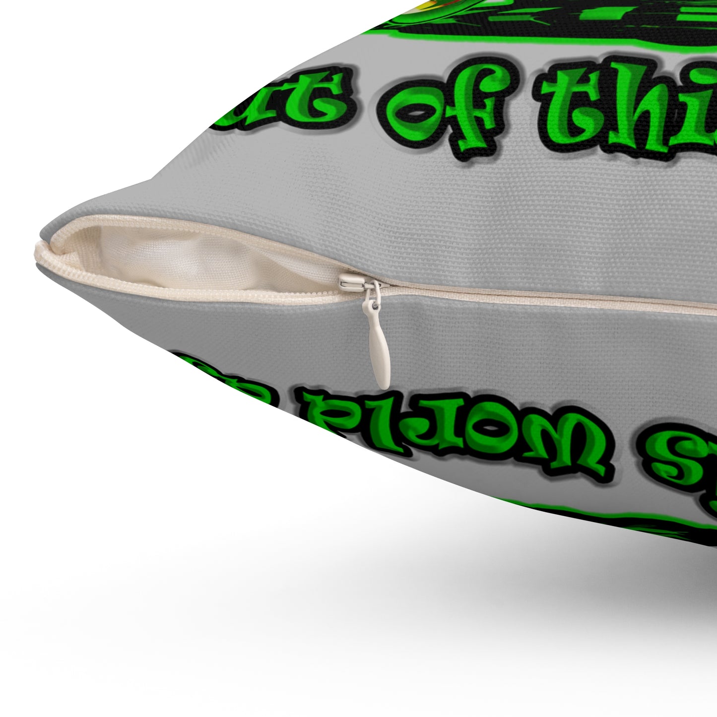 disc jockey - Spun Polyester Square Pillow - (light grey)