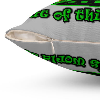 disc jockey - Spun Polyester Square Pillow - (light grey)