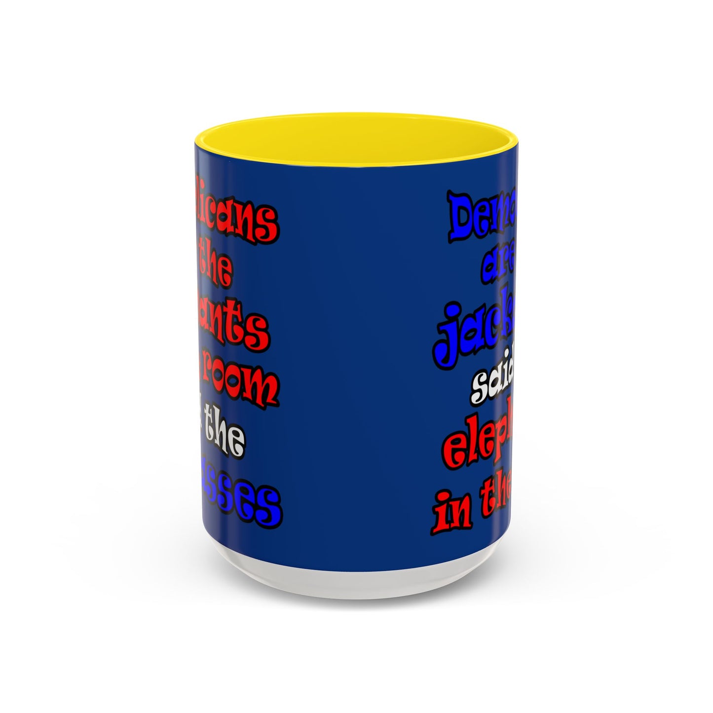 donkeys and elephants - Accent Mug (dark blue)