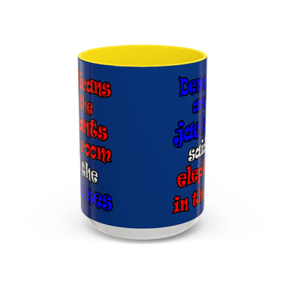 donkeys and elephants - Accent Mug (dark blue)