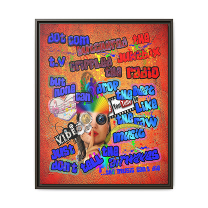 drop the beat - framed canvas art (burnt orange)