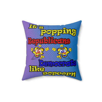 popping like popcorn - Spun Polyester Square Pillow - (light blue-purple wave)