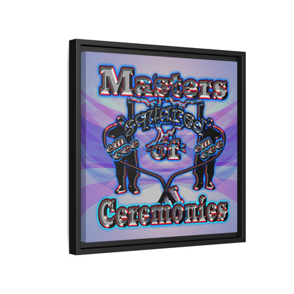 em cee squared - framed canvas art (light blue-pink wave)