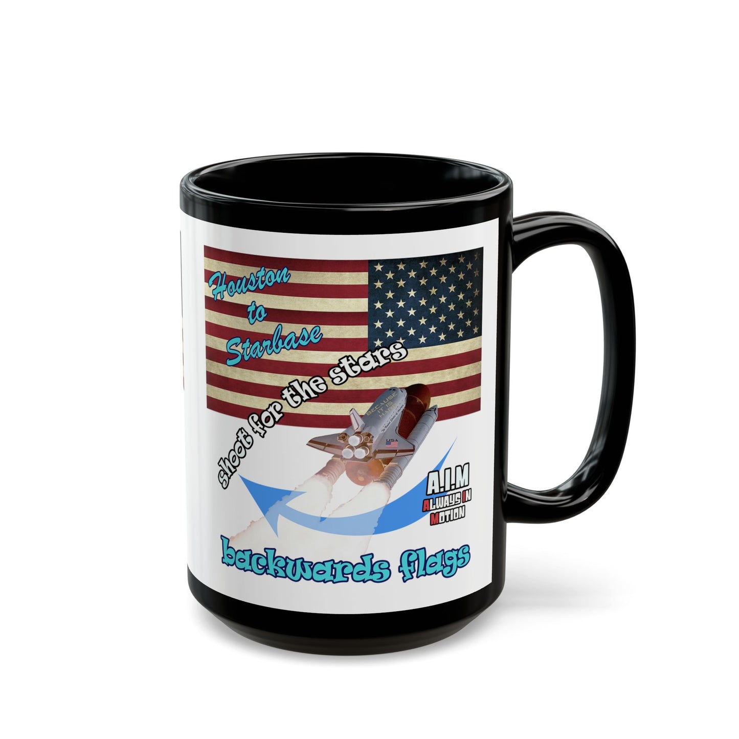 shoot for the stars - Black Mug (white)
