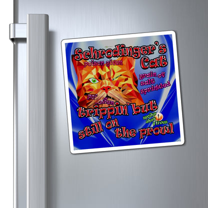 schrodinger's cat - Magnets - (blue-white wave)