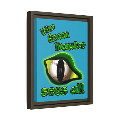 green monster - framed canvas art (turquoise)