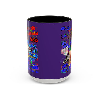 drop the beat - Accent Mug (purple)