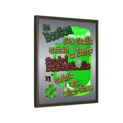 celtics logo - framed canvas art (brushed nickel)
