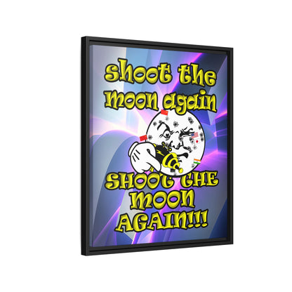 shoot the moon again - framed canvas art (grey-pink wave)