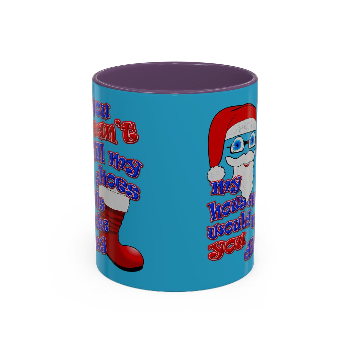santa's shoes - Accent Mug (turquoise)
