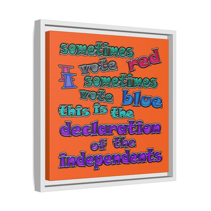 declaration of the independents - framed canvas art (orange)