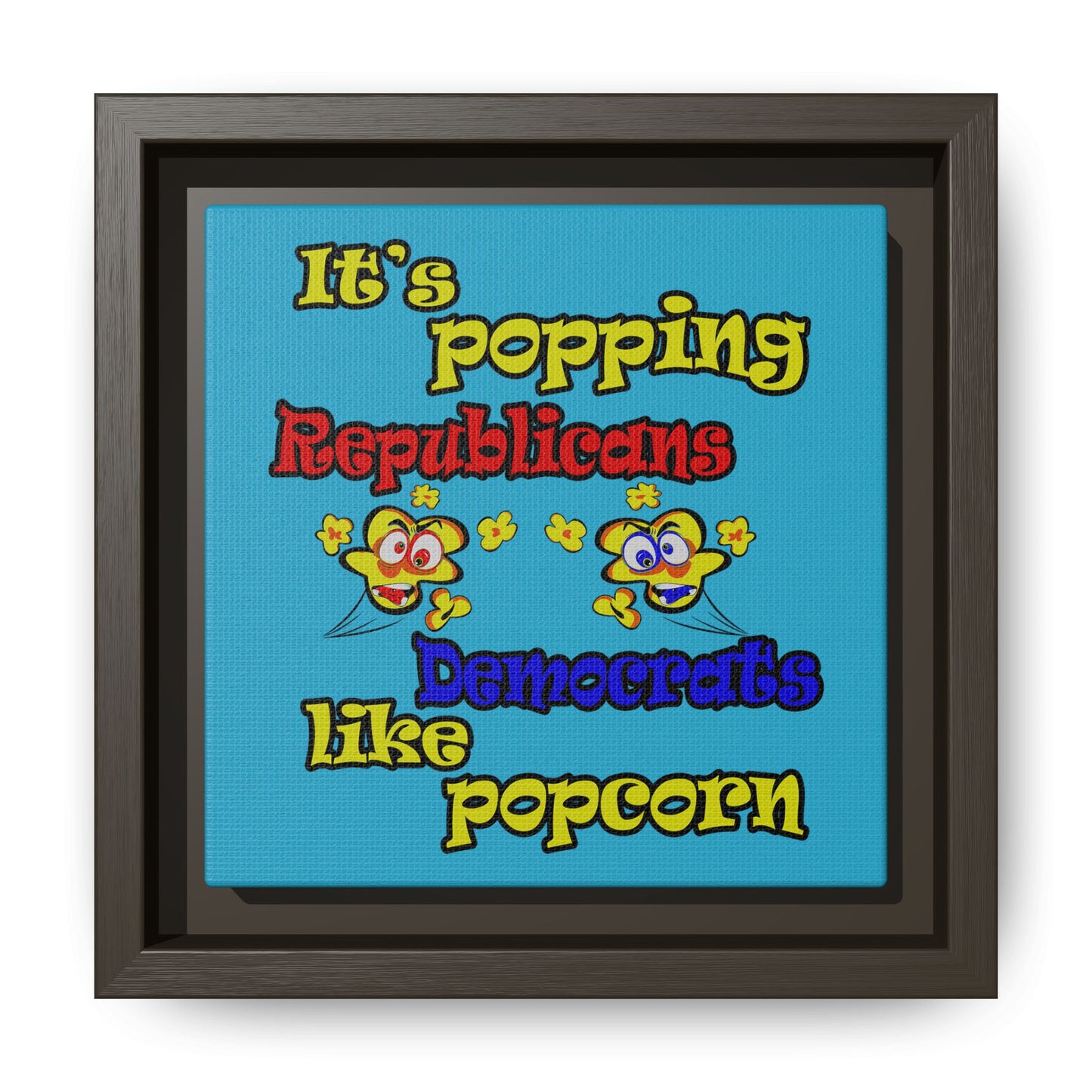 popping like popcorn - framed canvas art (turquoise)