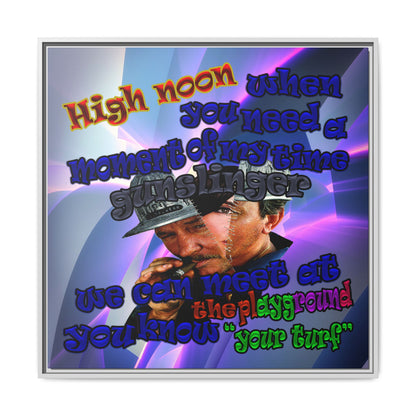 high noon - framed canvas art (grey-pink wave)