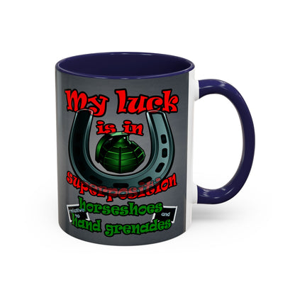 my luck - Accent Mug (grey-light grey)