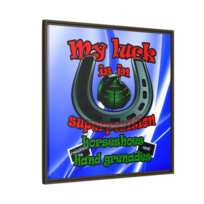 my luck - framed canvas art (blue-white wave)