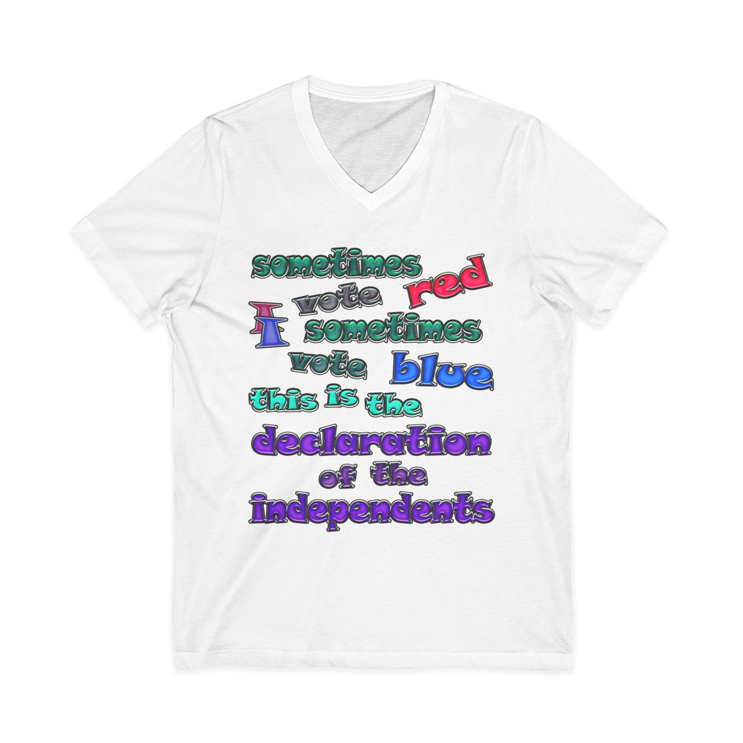 declaration of the independents - Unisex Jersey Short Sleeve V-Neck Tee