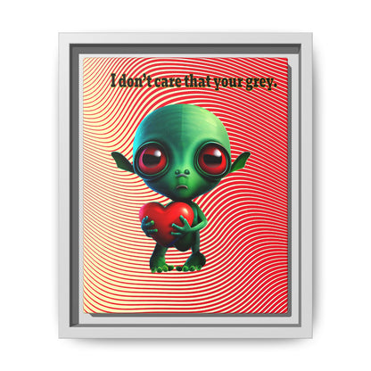 I don't care that your grey - framed canvas art (yellow-orange wave)