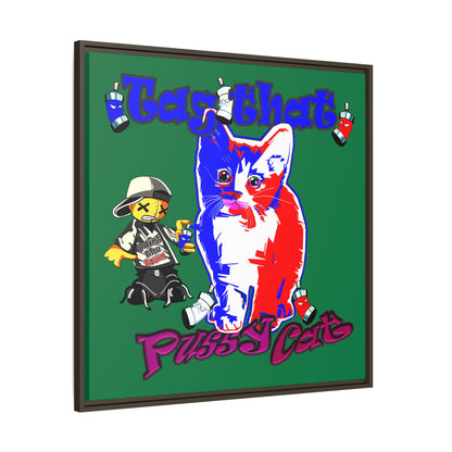 tag that - framed canvas art (dark green)