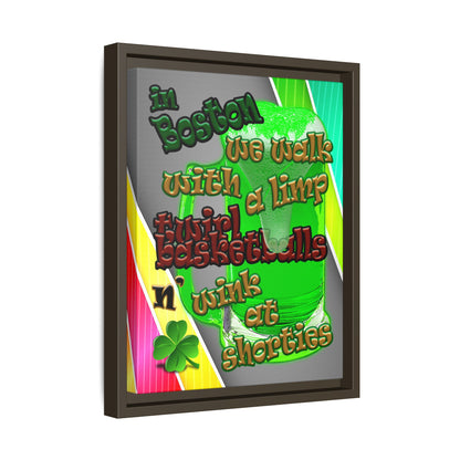 celtics logo - framed canvas art (rainbow split)