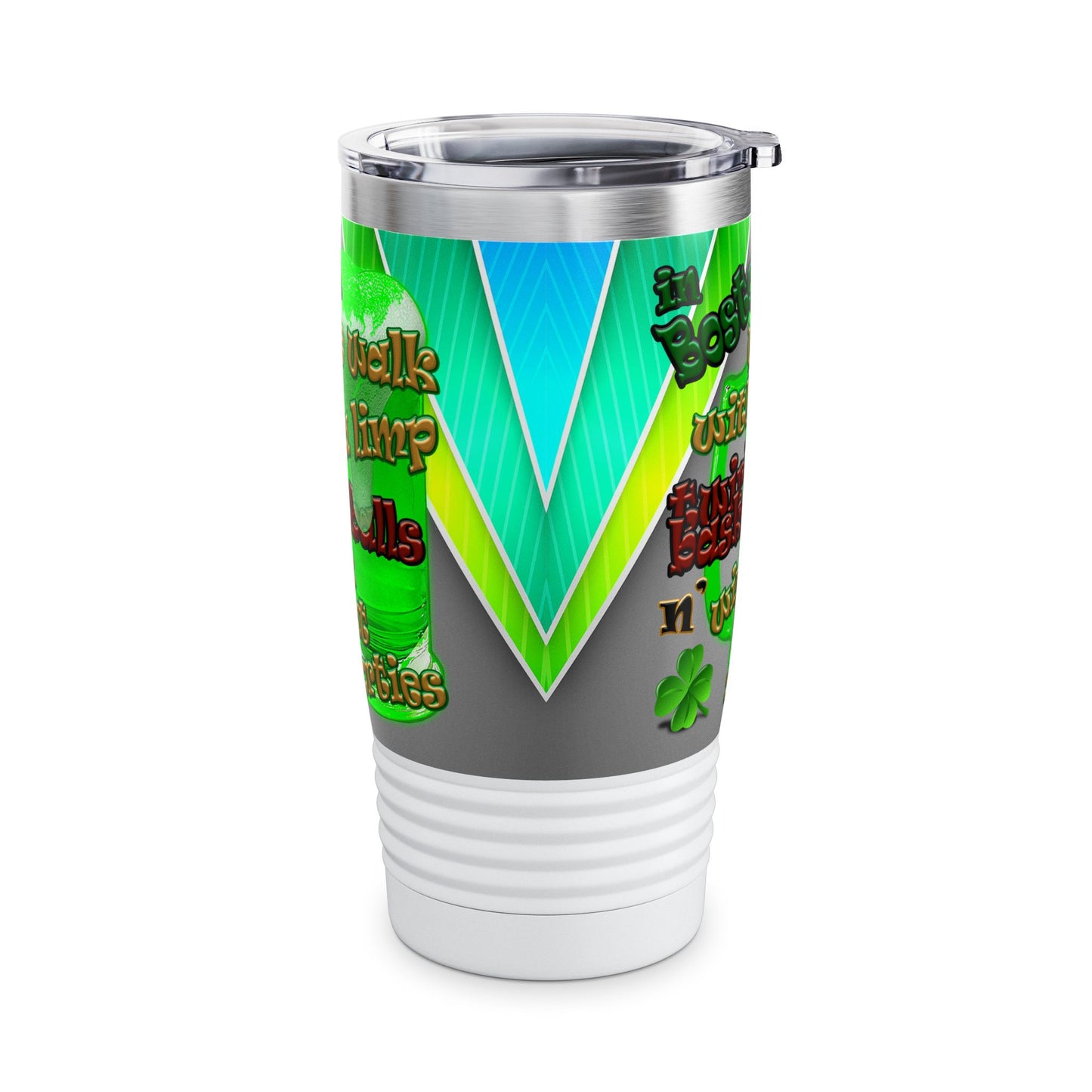 celtics logo - Ringneck Tumbler, 20oz (rainbow split)