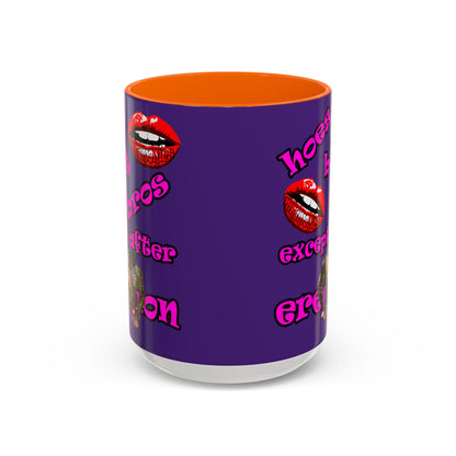hoes b4 bros - Accent Mug (purple)