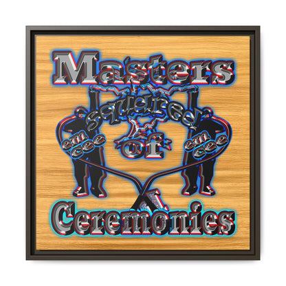 em cee squared - framed canvas art (butterscotch wood finish)