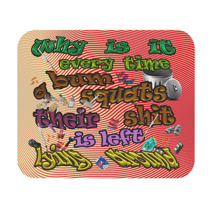 the bum's shit - Mouse Pad (Rectangle) (yellow-orange wave)