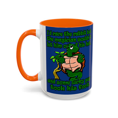 turtle race - Accent Mug (dark blue)