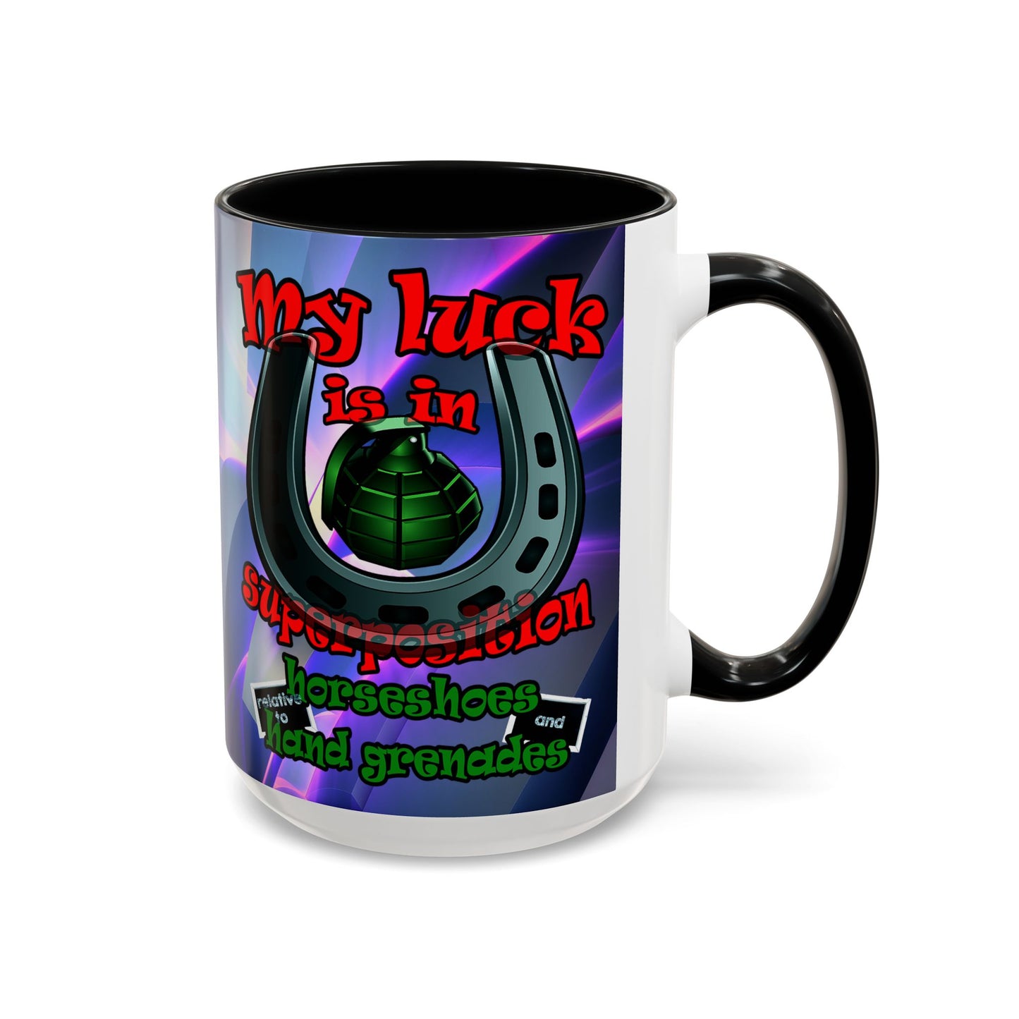 my luck - Accent Mug (grey-pink wave)