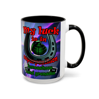 my luck - Accent Mug (grey-pink wave)