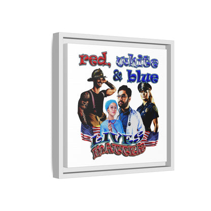 rw&b lives matter - framed canvas art (white)