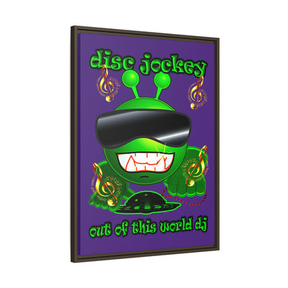 disc jockey - framed canvas art (purple)
