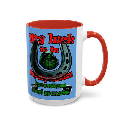 my luck - Accent Mug (light blue)
