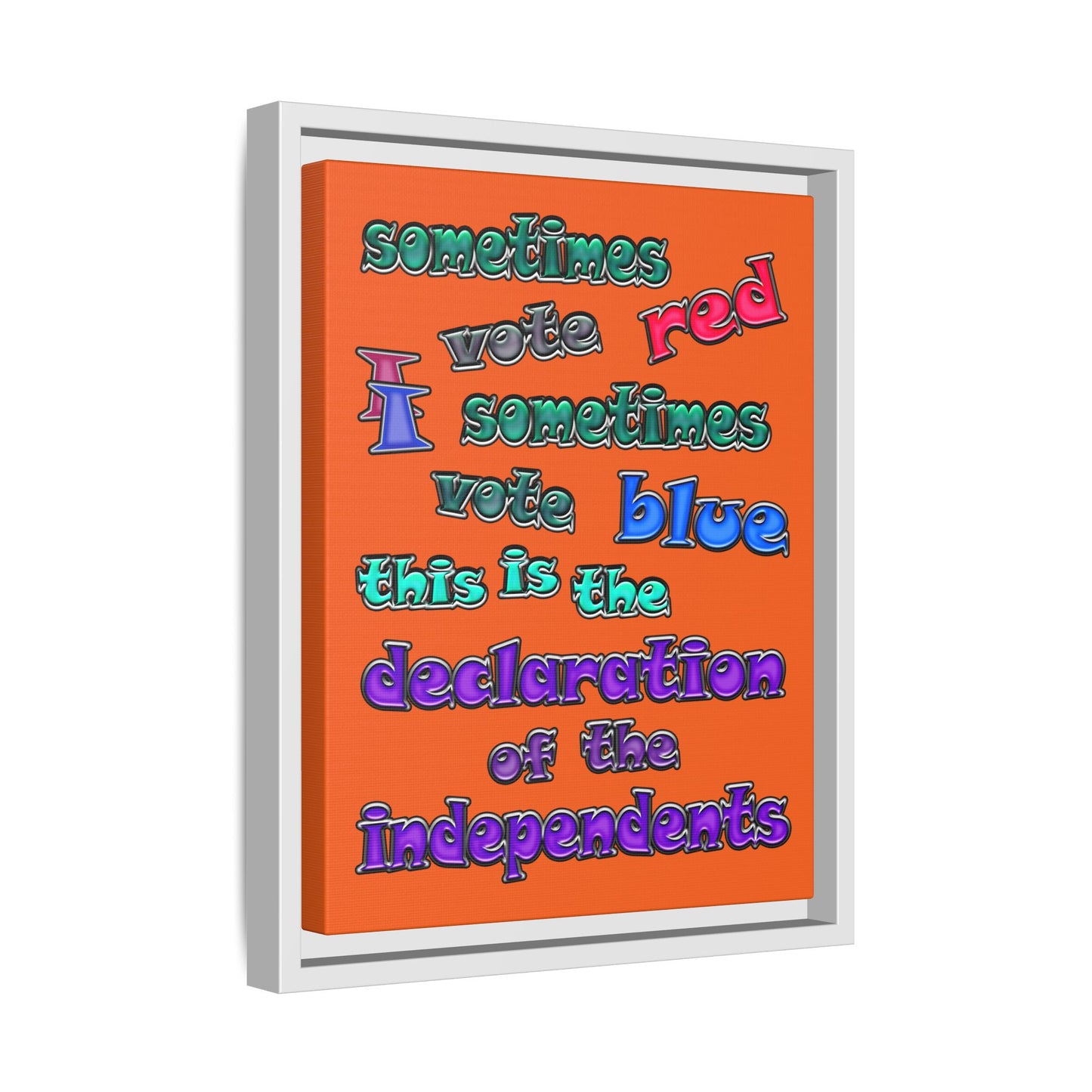 declaration of the independents - framed canvas art (orange)