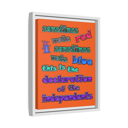 declaration of the independents - framed canvas art (orange)