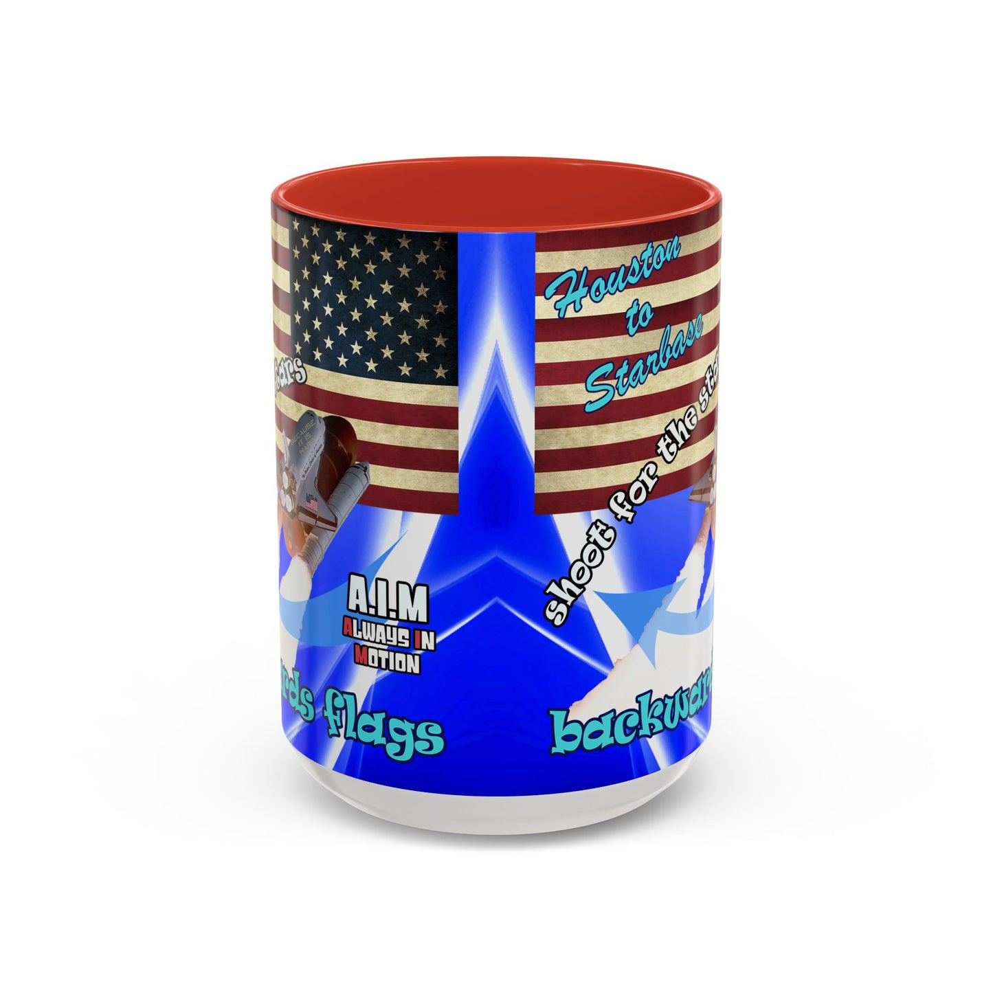 shoot for the stars - Accent Mug (blue-white wave)