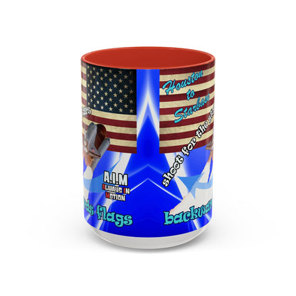 shoot for the stars - Accent Mug (blue-white wave)