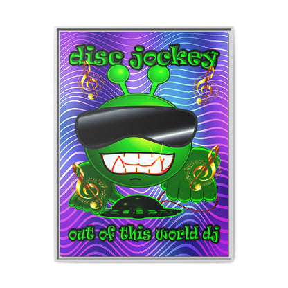 disc jockey - framed canvas art (purple wave)