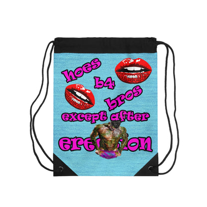 hoes b4 bros - Drawstring Bag (faded blue)