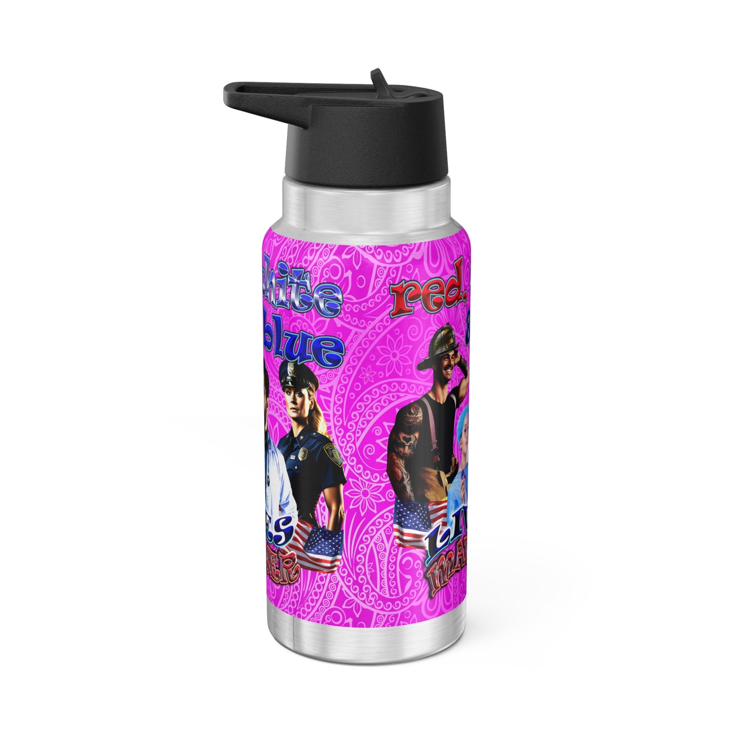 rw&b lives matter - Gator Tumbler, 32oz  (pink swirl)