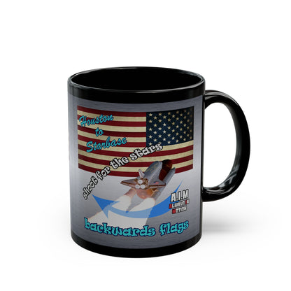 shoot for the stars - Black Mug (brushed nickel)