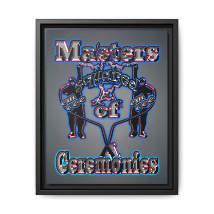 em cee squared - framed canvas art (grey-light grey)