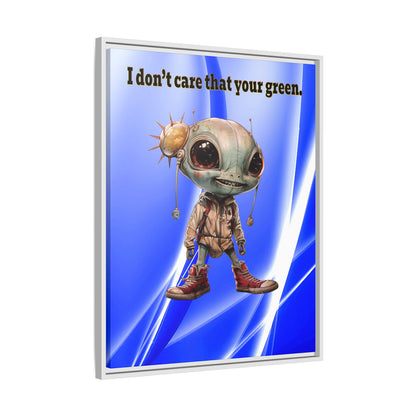I don't care that your green - framed canvas art (blue-white wave)