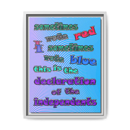declaration of the independents - framed canvas art (light blue-purple wave)