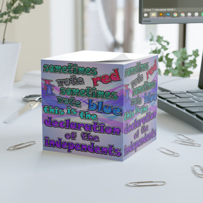 declaration of the independents - note cube (light blue-pink wave)
