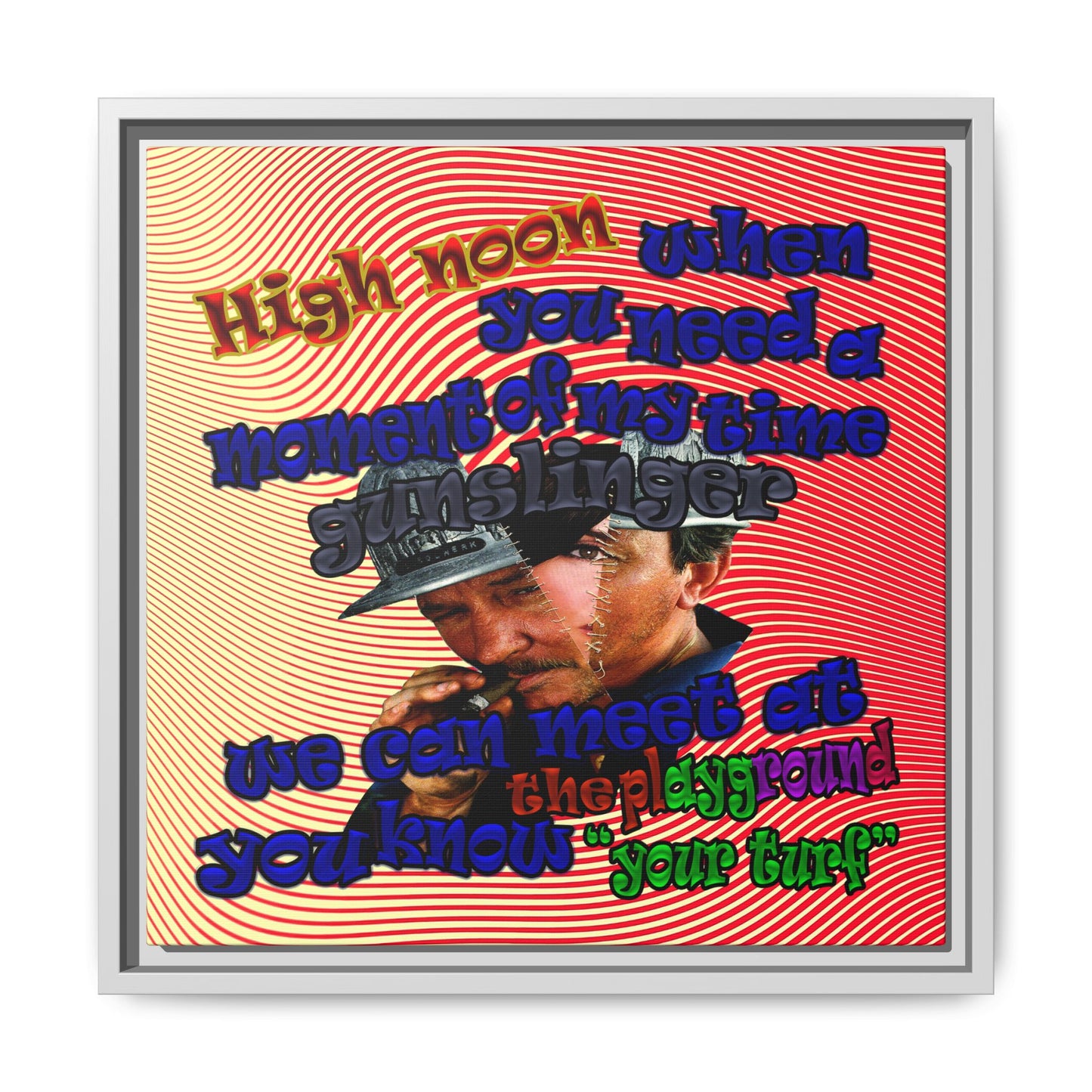 high noon - framed canvas art (yellow-orange wave)